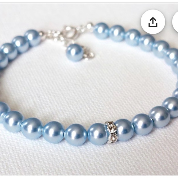 Blue pearl bracelet and earrings - Picture 9 of 16